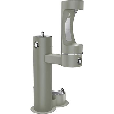 Elkay LK4420BF1LDBGRY Outdoor Bottle Filling Station w/ Drinking & Pet Fountain - Non Refrigerated, Gray