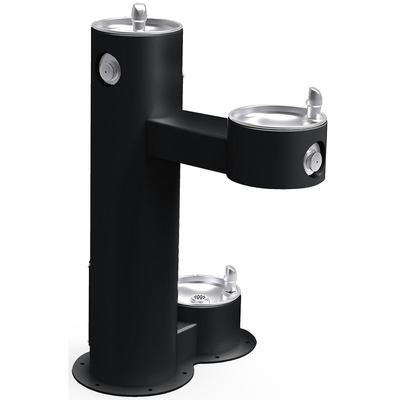 Elkay LK4420DBFRKBLK Bi Level Outdoor Drinking Fountain w/ Pet Fountain - Non Refrigerated, Black