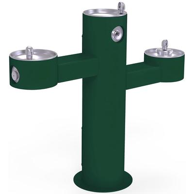 Elkay LK4430EVG Tri Level Pedestal Drinking Fountain - Non Refrigerated, 14"W x 48"D x 40-5/16"H, Evergreen