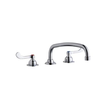 Elkay LK800AT12T4 Deck Mount Faucet w/ 12" Arch Tube Spout & 4" Wrist Blade Handles - 8" Centers