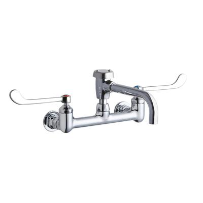 Elkay LK940VS07T6H Splash Mount Faucet w/ 8" Spout with Vacuum Breaker & 6" Wrist Blade Handles - 8" Centers