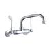 Elkay LK945AT08T6T Splash Mount Faucet w/ 8" Arched Swing Spout & 6" Wrist Blade Handles - 8" Centers, Chrome