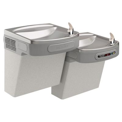 Elkay LZOSTL8LC Wall Mount Bi Level Hands Free Drinking Fountain - Filtered, Refrigerated, Light Gray Granite