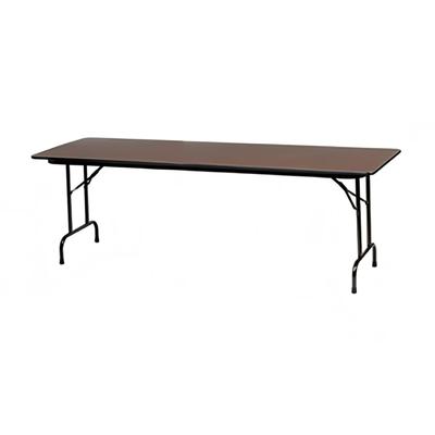 Royal Industries CORBT3096 96" Rectangular Folding Banquet Table w/ Walnut Melamine Top, 29"H