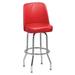 Royal Industries ROY 7721 R Commercial Bar Stool w/ Solid Back & Red Vinyl Bucket Seat, Chrome