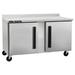 Centerline by Traulsen CLUC-60R-SD-WTRR 60" Worktop Refrigerator w/ (2) Sections, 115v, 2 Solid Doors, 4" Backsplash, Silver