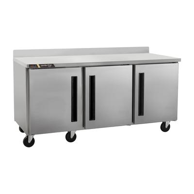 Centerline by Traulsen CLUC-72F-SD-WTRRR 72" W Worktop Freezer w/ 3 Sections & 3 Doors, 115v, 4" Backsplash, Silver