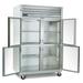 Traulsen G21004P 52" 2 Section Pass Thru Refrigerator, (8) Left/Right Hinge Glass Doors, 115v, All Metal Construction, Silver