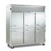 Traulsen G30002 76" 3 Section Reach In Refrigerator, (6) Right Hinge Solid Doors, 115v, All Metal Construction, Silver