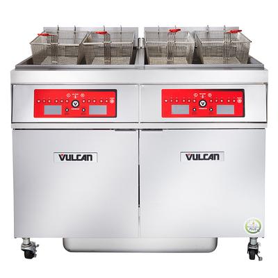 Vulcan 4ER50DF Commercial Electric Fryer - (4) 50 lb Vats, Floor Model, 208v/3ph, Stainless Steel
