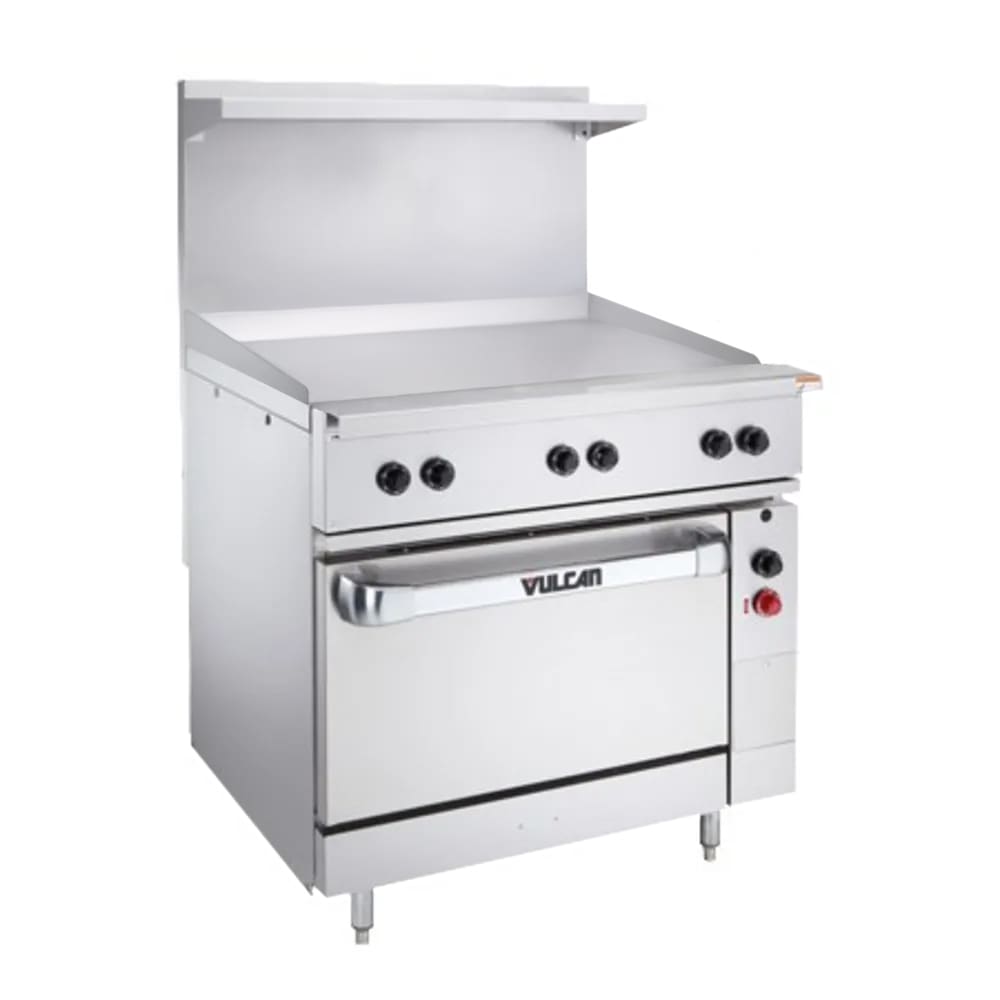 Vulcan EV36S-36G240 36" EV Series Commercial Electric Range w/ Griddle, 240v/1ph/3ph, Stainless Steel