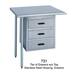 Duke 732 Tier Of 3 Galvanized Drawers, Factory Installed On Work Tables, Stainless Steel