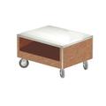 Duke HB2SK 32" Mobile Serving Counter for Soup Kettles w/ Shelf & Stainless Top, Amber Maple, Beige, 120 V