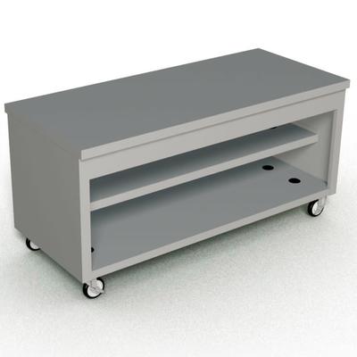 Duke TST-74PG 74" Mobile Serving Counter w/ Shelves & Stainless Top, Semi Gloss Black, 2 Shelves, Paint Grip Steel