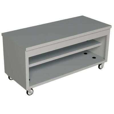 Duke TST-74PG 74" Mobile Serving Counter w/ Shelves & Stainless Top, Semi Gloss Black, 2 Shelves, Paint Grip Steel
