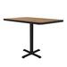 Correll BXT24S-06-09-09 24" Square Dining Height Table - Laminate, Oak, Black