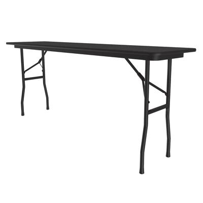 Correll CF1860M-07 60" Rectangular Folding Table w/ Black Granite Melamine Top, 29"H