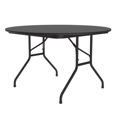 Correll CF48MR 07 48" Round Folding Table w/ Black Granite Melamine Top, 29"H