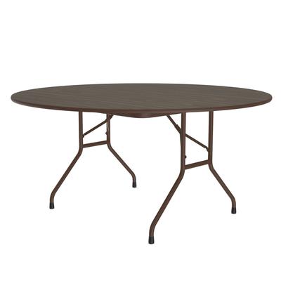 Correll CF60PX 01 60" Round Folding Table w/ Walnut Top, 29"H