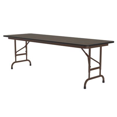 Correll CFA2472M 01 72" Rectangular Folding Table w/ Walnut Melamine Top, 32"H, Black