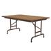 Correll CFA3048M 06 48" Rectangular Folding Table w/ Medium Oak Melamine Top, 32"H, Brown