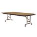 Correll CFA3696M 06 96" Rectangular Folding Table w/ Medium Oak Melamine Top, 32"H, Brown