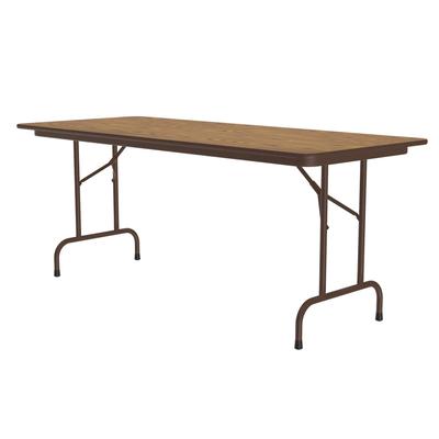 Correll PC3072P 06 72" Rectangular Folding Table w/ Medium Oak Plywood Top, 29"H, Brown