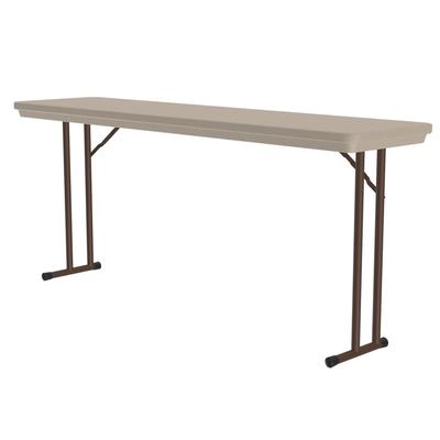 Correll R1872 24 72" Rectangular Folding Seminar Table w/ Mocha Granite Top, 29"H