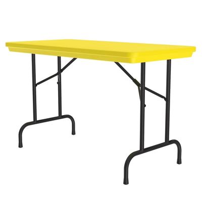 Correll R2448 28 48" R-Series Rectangular Folding Table w/ Yellow Plastic Top, 29"H