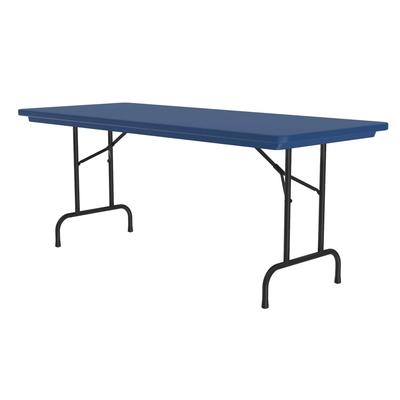 Correll R3060 27 60" R-Series Rectangular Folding Table w/ Blue Plastic Top, 29"H