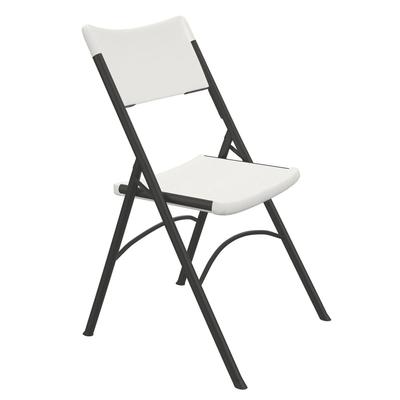 Correll RC400 Econoline Plastic Folding Chair - Black Frame, Gray Granite