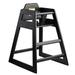 Tablecraft 10625 29 1/2" Stackable Wood High Chair w/ Waist Strap, Black