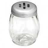 Tablecraft 260SL-1 6 oz Swirl Glass Cheese Shaker w/ Slotted Top, Chrome, Clear