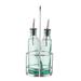 Tablecraft 918RSN 8 1/2 oz Gemelli Cruet Set, Glass/Stainless Steel, Green Tinted