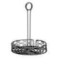 Tablecraft BK2595 Mediterranean Versa Rack Round Condiment Caddy - Metal, Black