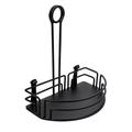 Tablecraft BK59512 Half-Moon Condiment Caddy - Metal, Black