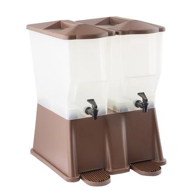 Tablecraft TW54DP 6 gal Double Beverage Dispenser - Plastic, Brown