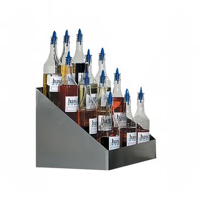 Gold Medal 2725 Tiered Shave Ice Flavor Bottle Rack w/ 20 Bottle Capacity, Stainless, Silver