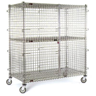 Eagle Group CSC3060 63 1/4" Mobile Security Cage, 33 1/4"D, Chrome, Silver