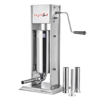 Skyfood 7VF 15 lb Manual Vertical Sausage Stuffer w/ (4) Tubes, Stainless Steel