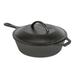 Lodge L8CF3 10 9/10" Round Seasoned Cast Iron Chicken Fryer w/ Handles, Black