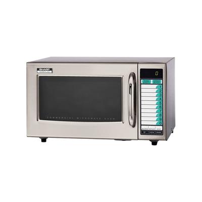 Sharp R-21LVF 1000w Commercial Microwave w/ Touch Pad, 120v, Programmable, 1000 Watt, Stainless Steel