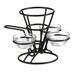 GET 4-362803 5" Round Wire Fry Cone Basket w/ (3) Condiment Holders - 7"H, Iron, Black