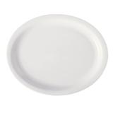 GET PA1101807812 13" x 11" Oval Actualite Platter - Porcelain, Bright White