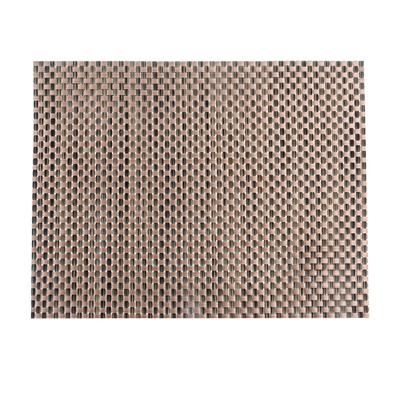 Risch GA-2002 Rectangular Woven Vinyl Placemat - 16" x 12", Bronze