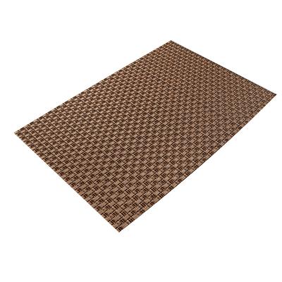 Risch GA-4003 Rectangular Woven Vinyl Placemat - 16" x 12", Brown