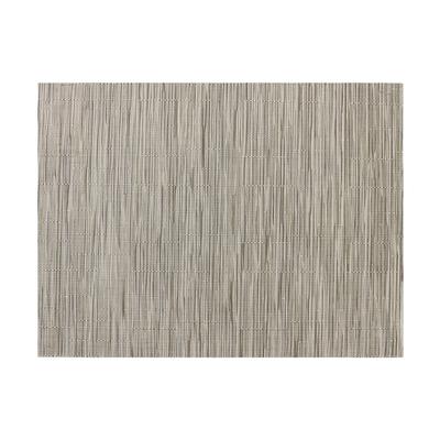 Risch GA-7005 Rectangular Woven Vinyl Placemat - 16" x 12", Oatmeal, Beige
