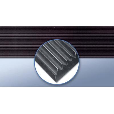 Cactus Mat 1050R-C3 Corrugated Switchboard Runner - 3' x 75', Rubber, Black, 1/4" Thick