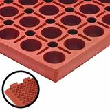 Cactus Mat 4420-RE VIP Duralok Mat - End, 3' x 5', Red, 3/4" Thick, Grease-Resistant Anti-Fatigue Anti-Slip