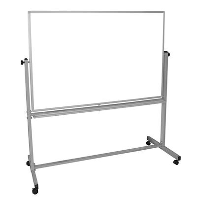 Luxor MB6040WW Reversible Magnetic Whiteboard w/ Aluminum Frame, 60" x 40", Silver